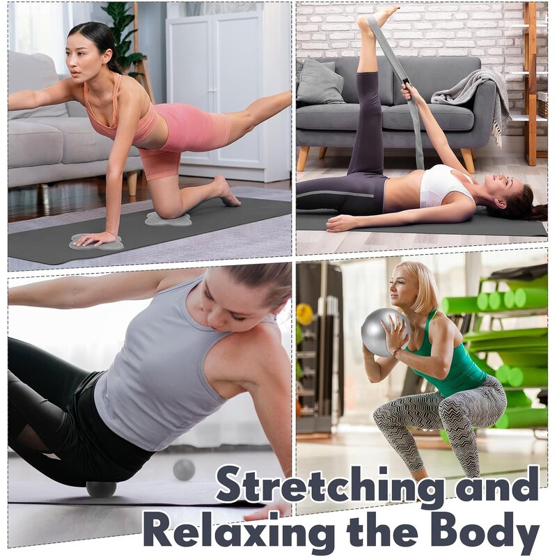 Yoga Pilates Kit - 14-Piece Hot Towel Blocks Knee Pad Strap Exercise Band