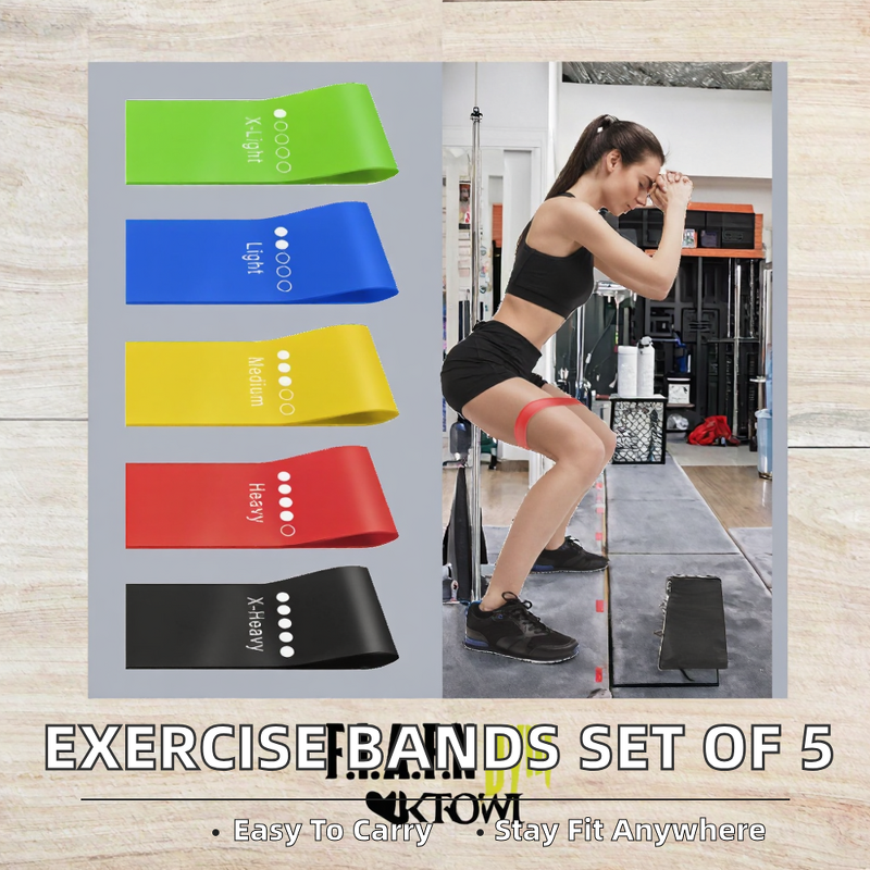 TPE Resistance Bands Set - Wholesale 5 Pack Heavy Duty Stretch Strength Training