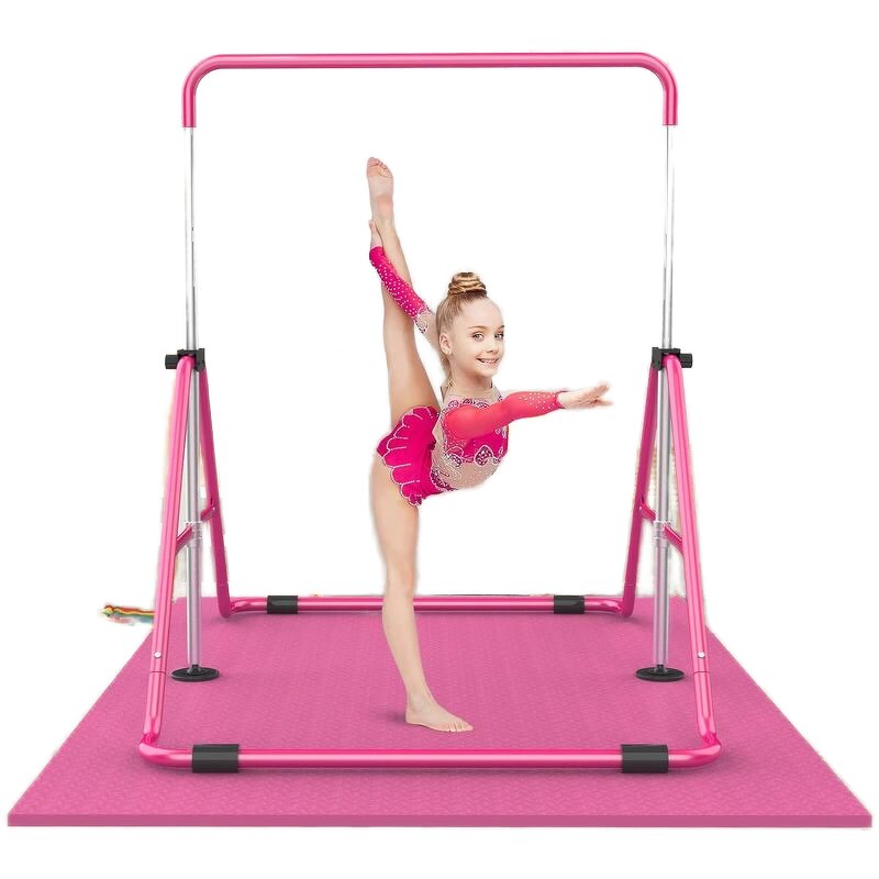 Kids Horizontal Bar - Height Adjustable Steel Gym Training Equipment Fitness Usage