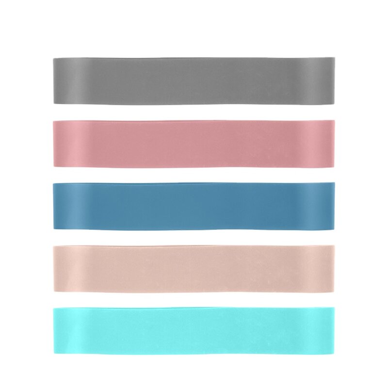 Gym Resistance Loop Bands - 5 Pack High Elastic Latex Rubber Home Exercise Tubes