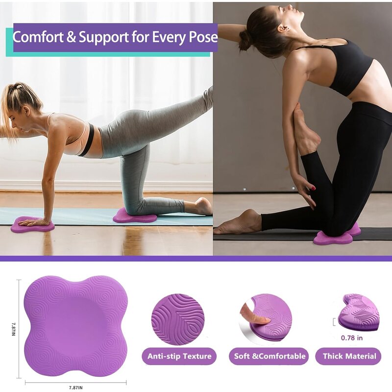 Foldable Yoga Mat Set - Thin Non-Slip Bag Blocks Knee Pads Pilates Ball Women Kit