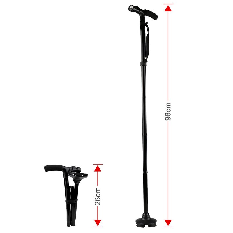 Trekking Cane - Lightweight Aluminum Alloy 2-section Adjustable Rotating Base Rubber Tip