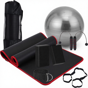Yoga Starter Kit - Mat Carrying Strap 2-Piece 4mm PU Blocks Ball Ankle Puller