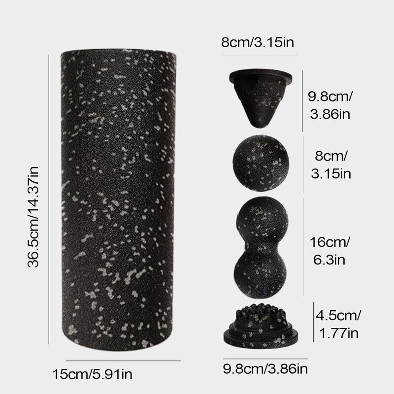 EVA Foam Roller Set - High Density Non-Slip Wheel Adults Pilates Yoga Travel Training