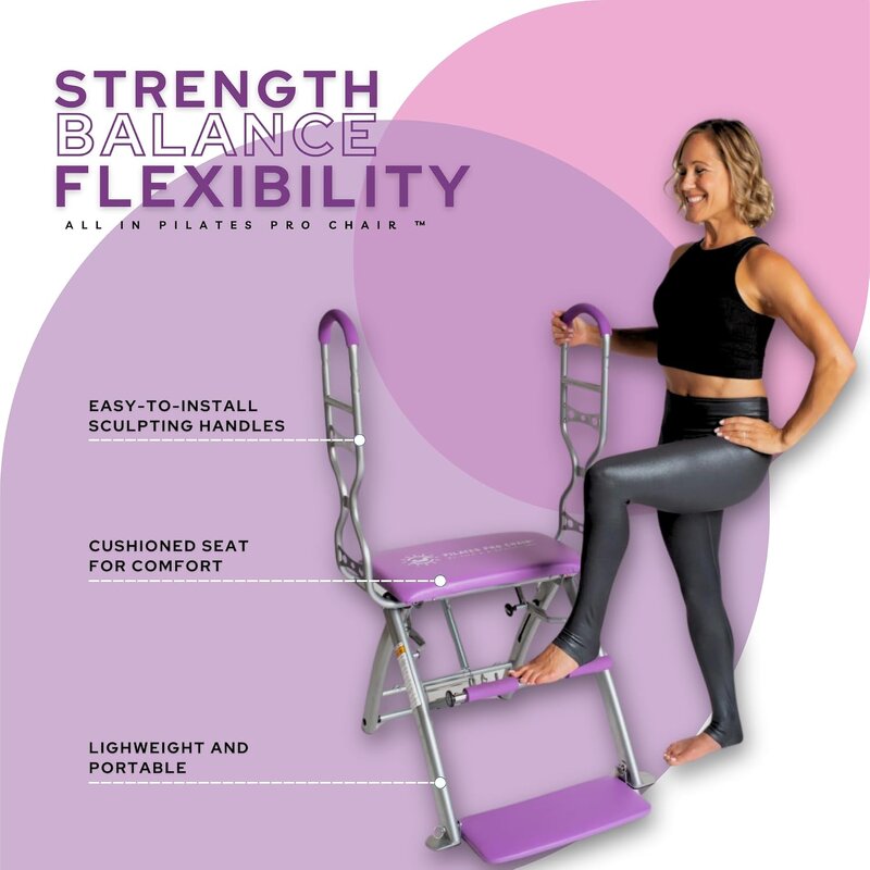 Pilates Reformer Chair - Beach PRO Adjustable Resistance Max Sculpting Tone Shape Handles