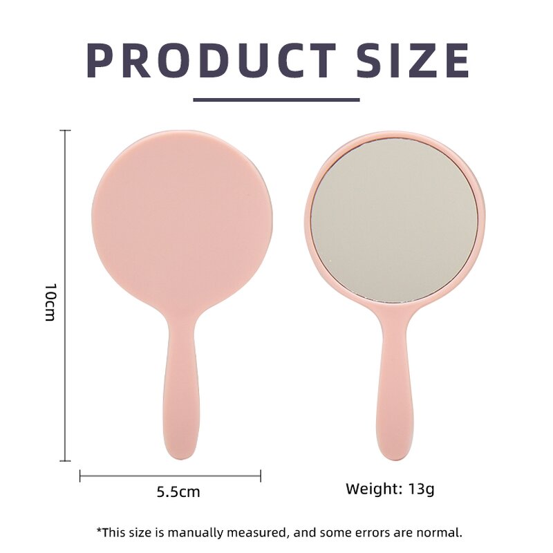 Handheld Vanity Mirror - Lyder Custom Logo Silver Finish Plastic Mini Magnifying Tool