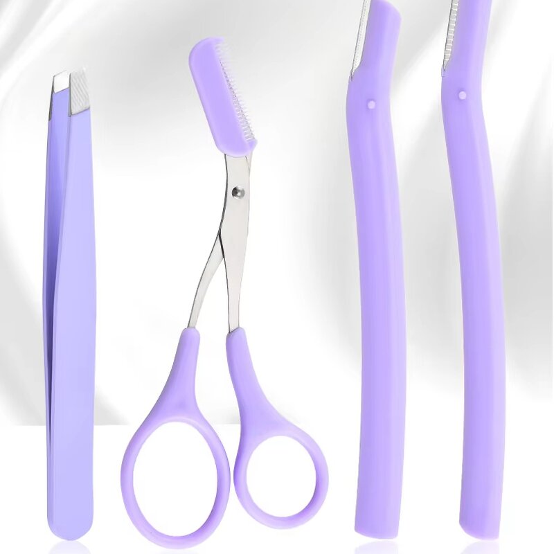 Eyebrow Trimmer Set - LYDER Portable Comfort Handle Slanted Blade 20x12cm Tool