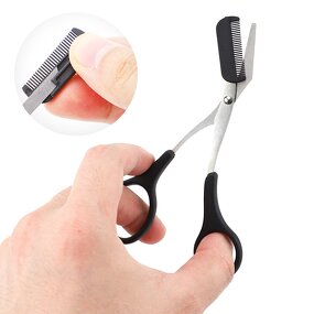 Eyebrow Trimmer Set - LYDER Slanted Blade Stainless Steel 18x10cm Makeup Tool