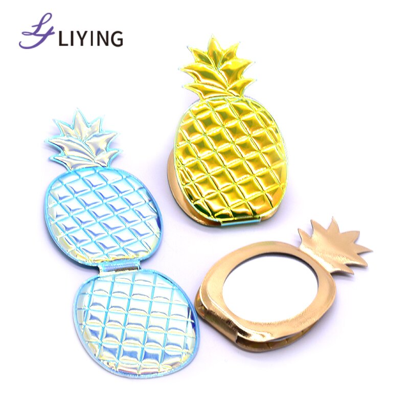 Pineapple Compact Mirror - Lyder Custom Logo Summer Hawaii Double Sided Holographic OEM