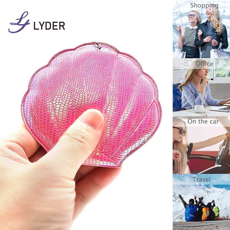 Seashell Mirror Keychain - Lyder Bling Promotional Gift Single Side Silver Finish