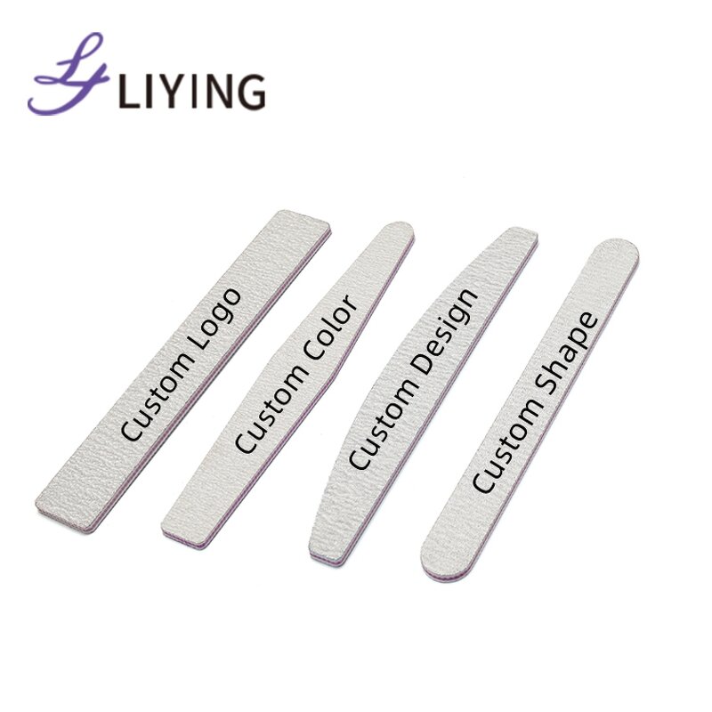 Disposable Nail File - Lyder Custom Logo Half Moon 100/180 Grit Professional Tool