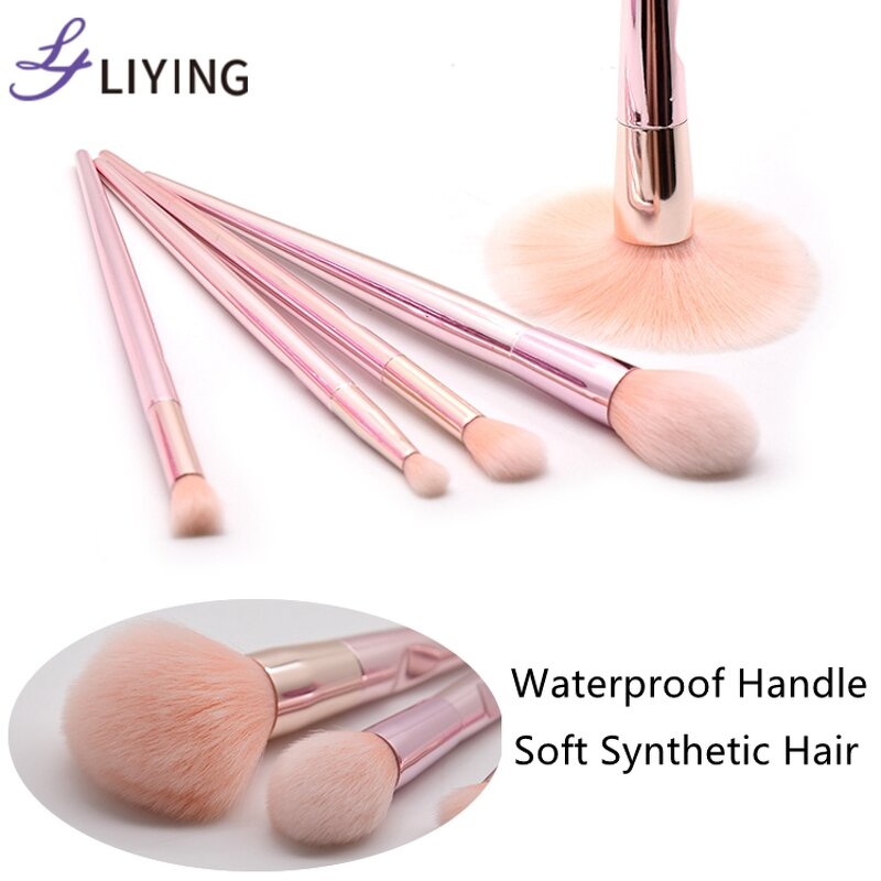 Face Makeup Brush Set - LIYING Private Label 5PCS Professional Synthetic Hair Holder
