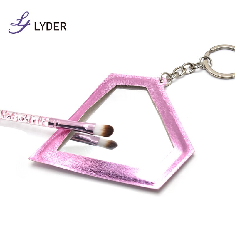 Leather Compact Mirror - Lyder Wholesale Custom Logo Lash Mini Keychain Gift