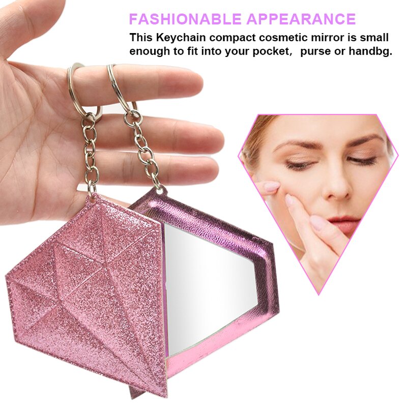 Leather Compact Mirror - Lyder Wholesale Custom Logo Lash Mini Keychain Gift