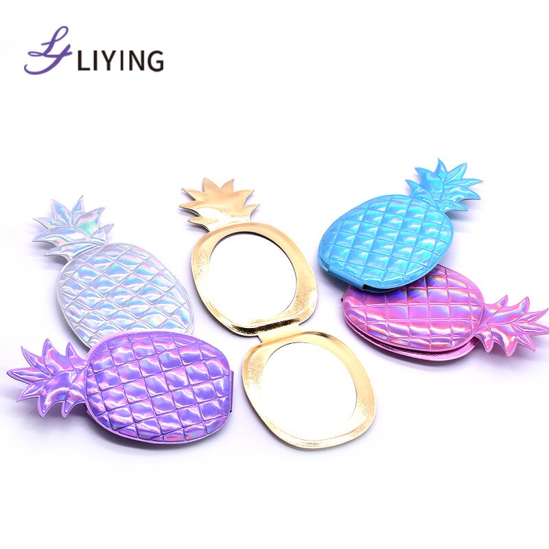 Pineapple Compact Mirror - Lyder Custom Logo Summer Hawaii Double Sided Holographic OEM