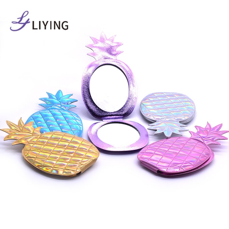 Pineapple Compact Mirror - Lyder Custom Logo Summer Hawaii Double Sided Holographic OEM