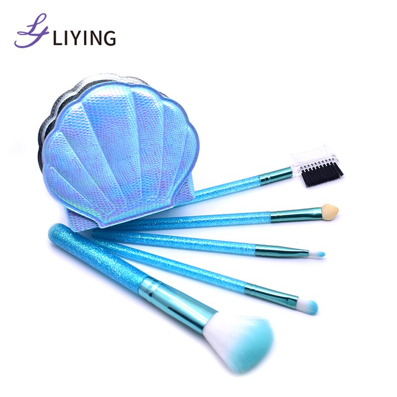 Mermaid Makeup Brushes - Lyder Low MOQ Cruelty-Free Glitter Synthetic Hair Pink Set