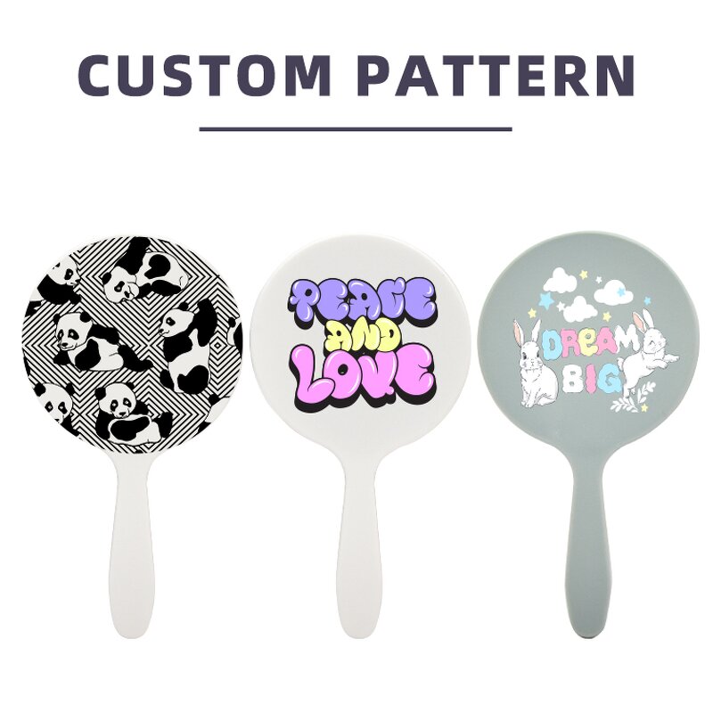 Handheld Vanity Mirror - Lyder Custom Logo Silver Finish Plastic Mini Magnifying Tool