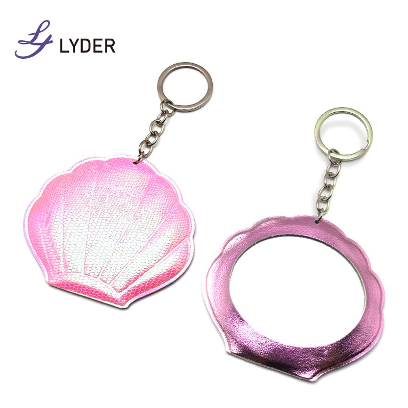Seashell Mirror Keychain - Lyder Bling Promotional Gift Single Side Silver Finish