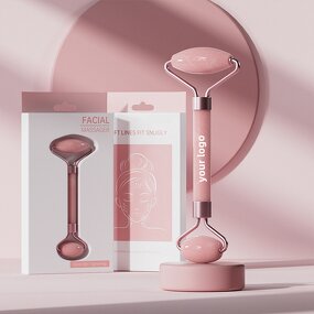Rose Quartz Roller - Lyder Private Label Resin Facial Massager Whitening Anti-Aging Tool