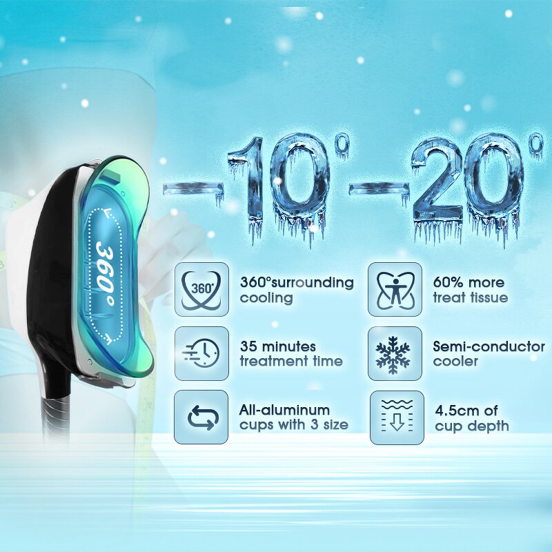 Fat Freezing Machine Manufacturer - 2 in 1 Emss 360 Cryo Cool Tech Body Sculpt Lipolysi