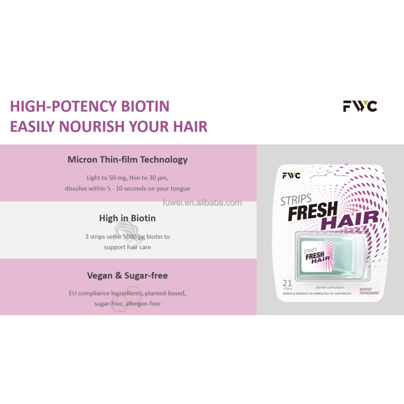Biotin Oral Strips Factory - Hair Growth Fresh Breath Mouth Supplement Films