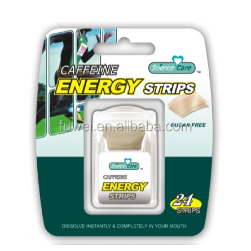 Caffeine Energy Strips Manufacturer - 24pcs Fresh Breath Mint Strips Energy Supplement