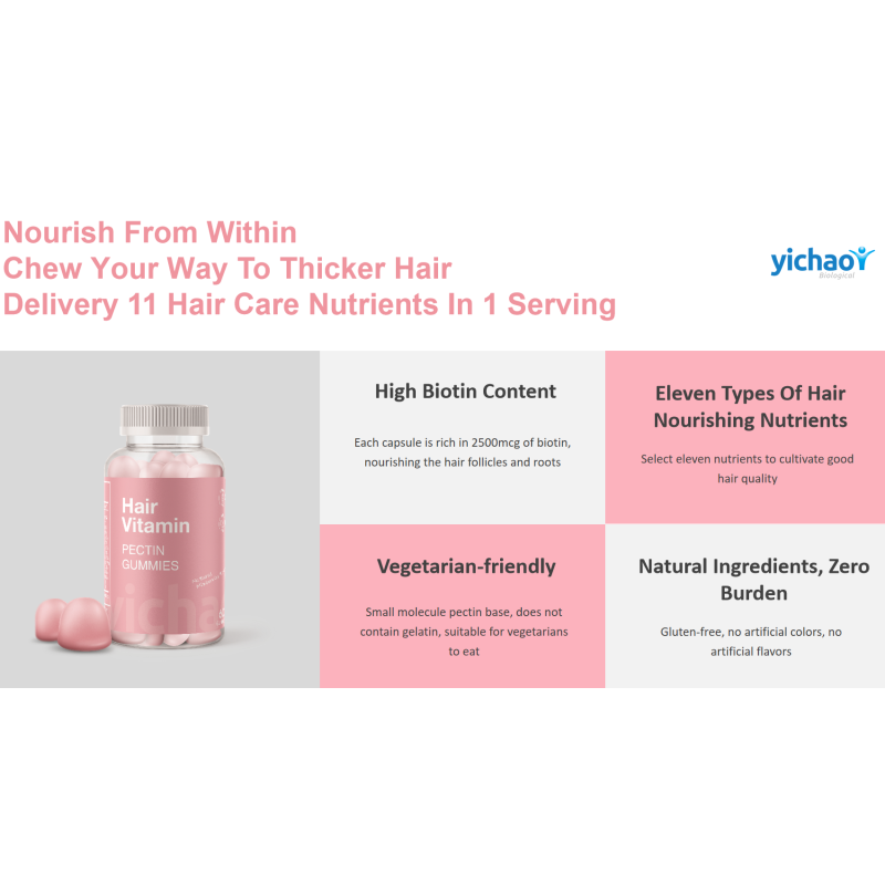 Hair Growth Gummies Factory - Sugar Free Vitamin Hair Supplement Vegan Halal