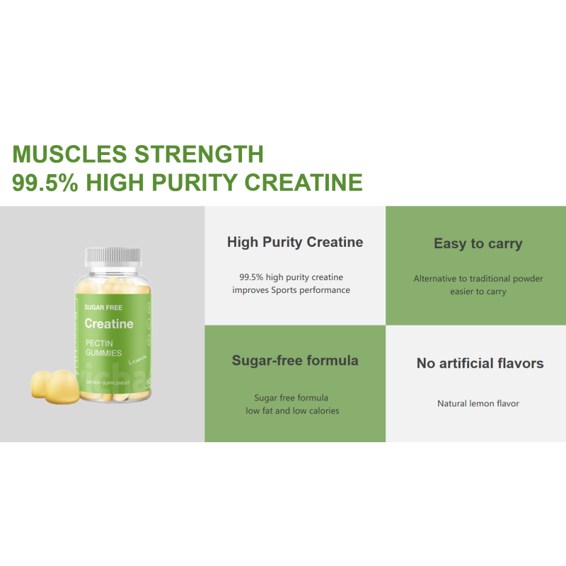 Creatine Monohydrate Gummies Manufacturer - Sports Energy Sugar Free Vegan Halal