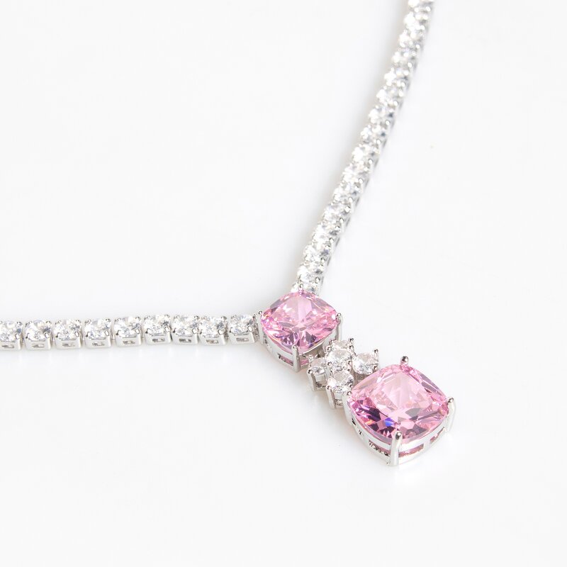 Jewelry Set Manufacturer - Multicolored Rectangular Stone Ring and Necklace Set