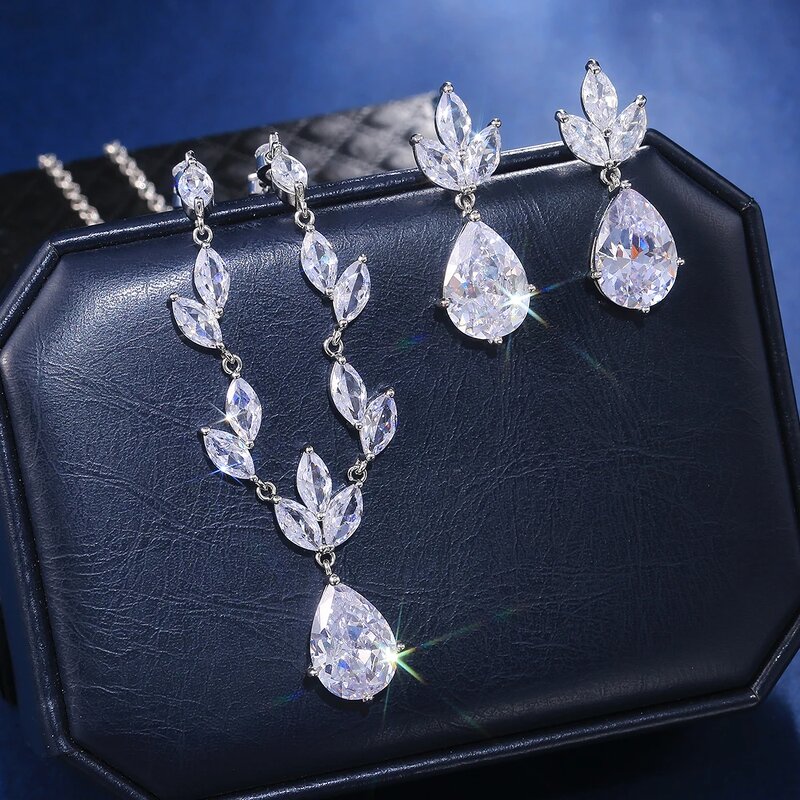 Jewelry Sets Manufacturer - Elegant Simple Two-Piece Bridal Set with Round CZ