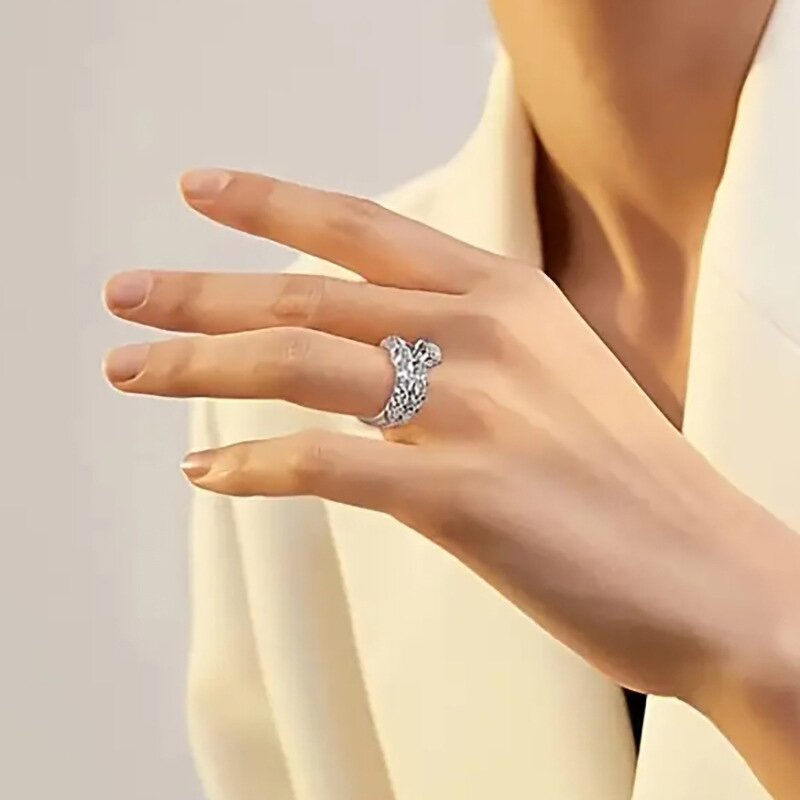 Rings Manufacturer - Square Design Sparkling Zircon Couple Set for Bridal