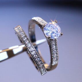 Rings Manufacturer - OEM Delicate Cushion Cut Yellow Crystal Zircon for Wedding