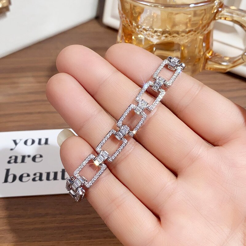 Bracelet Manufacturer - Copper Luxury 4mm AAA+ Cubic Zircon Ice Cut Adjustable