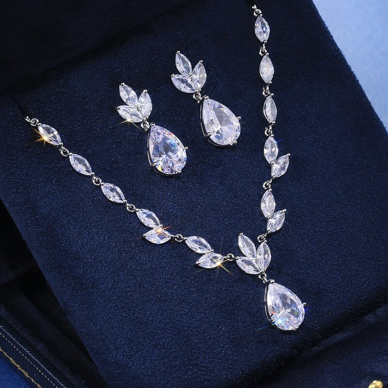 Jewelry Sets Manufacturer - Elegant Simple Two-Piece Bridal Set with Round CZ
