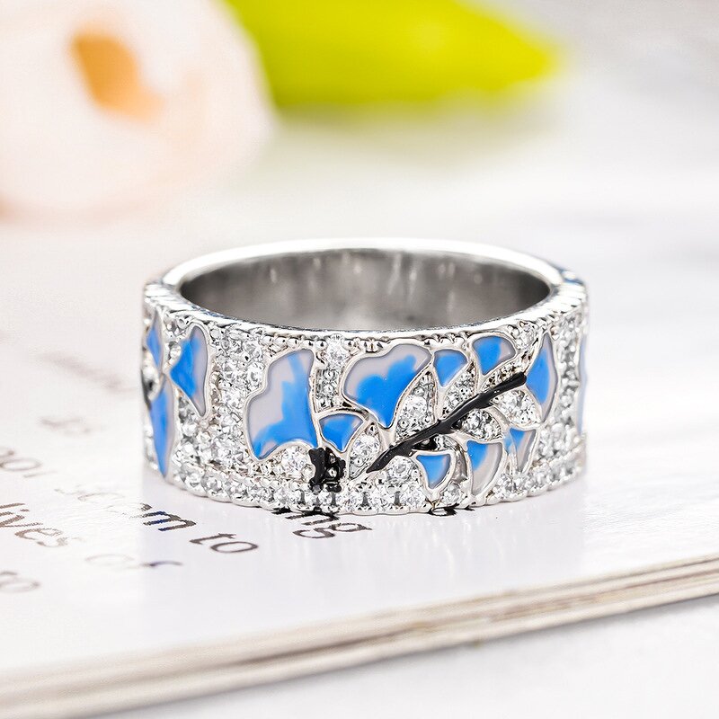 Rings Manufacturer - 2026 Fashion Line Cross Design Two Tone Plated Wide CZ