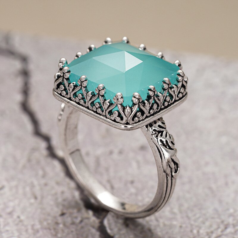 Rings Manufacturer - Dainty Geometric Square Design Multi Color Zircon Eternity