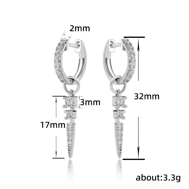 Earrings Manufacturer - Infinite Geometric Design Full Paved Zircon for Ladies