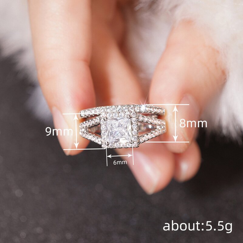 Rings Manufacturer - Women's Wedding 2Pcs Set with Round Cubic Zirconia & Custom