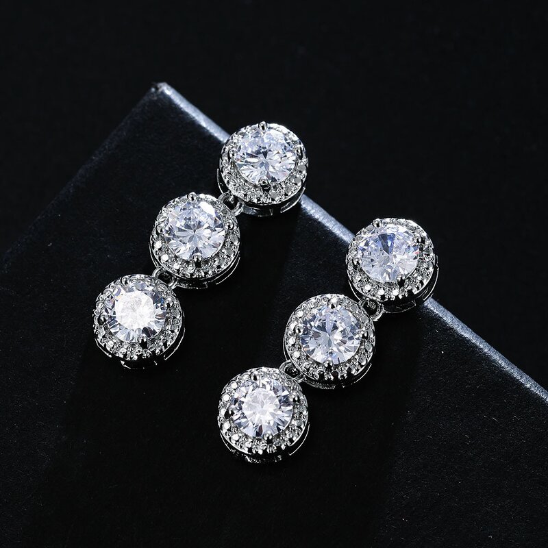 Jewelry Set Manufacturer - Women's Two-Piece Bridal Set Cubic Zirconia Necklace Earrings