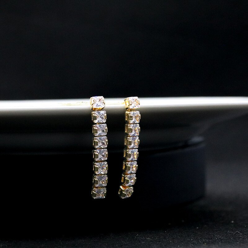 Jewelry Set Manufacturer - Square Luxury Collarbone Necklace with Pendant Earrings Set