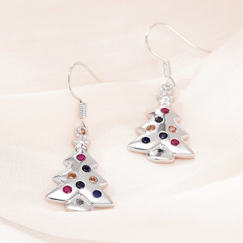 Earrings Manufacturer - Christmas Tree Design with Sparkling Crystal for Gift