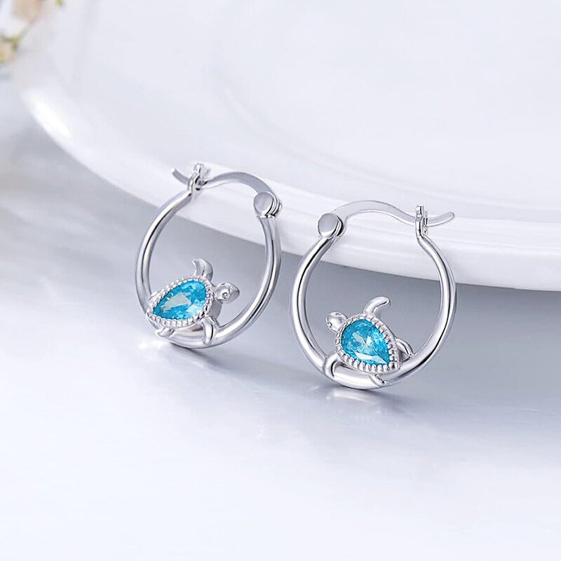 Earrings Manufacturer - Romantic Round Cubic Zirconia Water Drop Pearl Hook