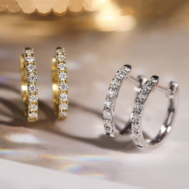 Earrings Manufacturer - Exquisite Geometric Hollow Design Princess Cut Zircon