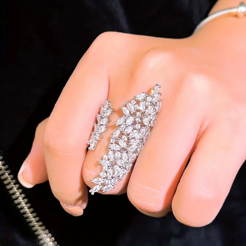 Rings Manufacturer - Trendy 2Pcs Couple Rings 4 Claws Round Imitated Diamond