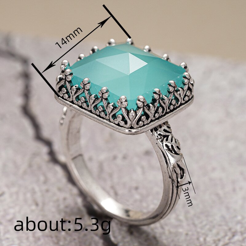 Rings Manufacturer - Dainty Geometric Square Design Multi Color Zircon Eternity