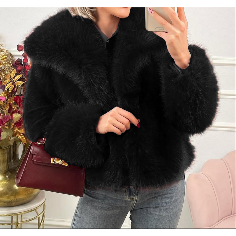 Faux Fur Coat Manufacturer - Luxury Women Fluffy Short Jacket Full Sleeve Autumn Winter