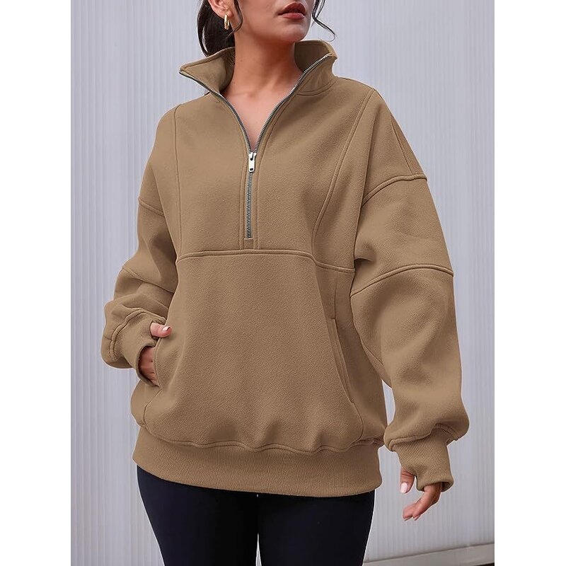 Sweatshirt Manufacturer - 2025 Women Y2K Winter Custom Logo Zipper Oversized Streetwear
