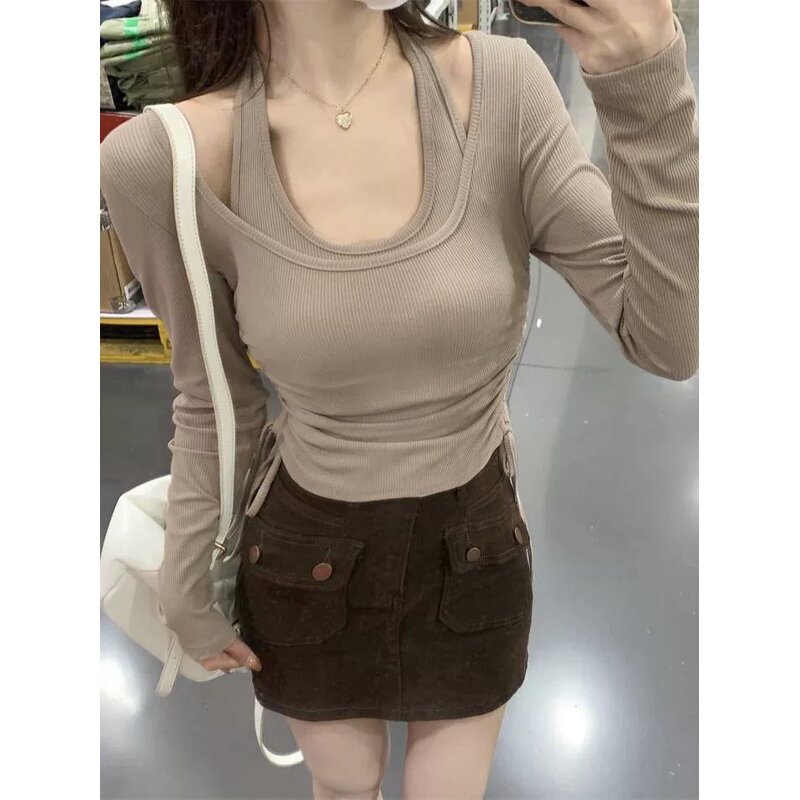 Long Sleeve T-Shirt Manufacturer - 2026 Korean Neck Hanging Design Spring Autumn