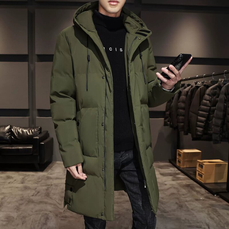 Cotton-padded Coat Manufacturer - 2026 Men Long Polyester Warm Solid Comfortable Parkas